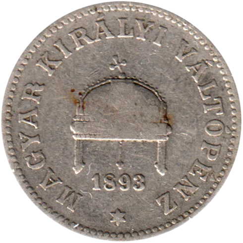 20 heller, 1893 Obverse