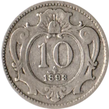Preview 10 heller, 1893 reverse