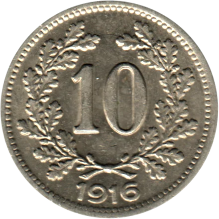 10 heller, 1916 Reverse