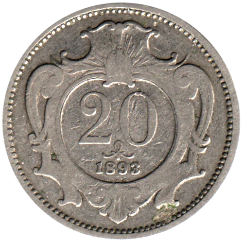 20 heller, 1893 Reverse