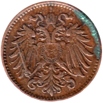 1 heller, 1893 Obverse