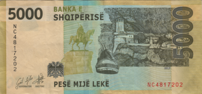 5000 Lekë, 2017 Reverse