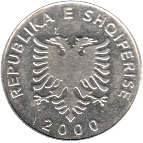 5 Lekë, 2000 Obverse