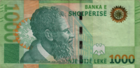 Preview 1000 Lekë, 2019 obverse