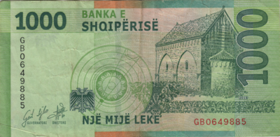 1000 Lekë, 2019 Reverse