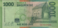Preview 1000 Lekë, 2019 reverse