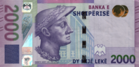 Preview 2000 Lekë, 2020 obverse