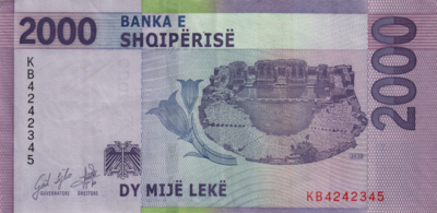 2000 Lekë, 2020 Reverse