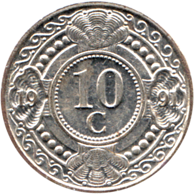 10 cents, 1991 Reverse