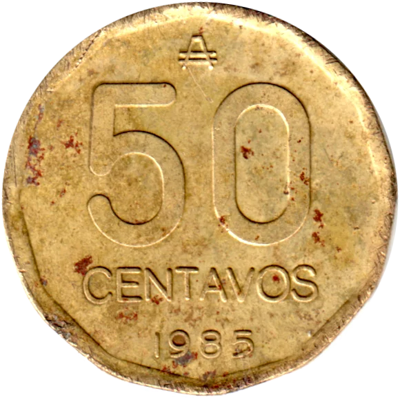 50 centavos, 1985 Reverse