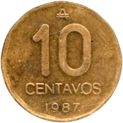 Preview 10 centavos, 1987 reverse