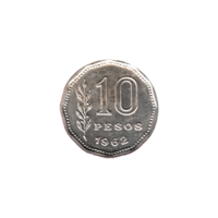 Preview 10 Pesos, 1962 reverse