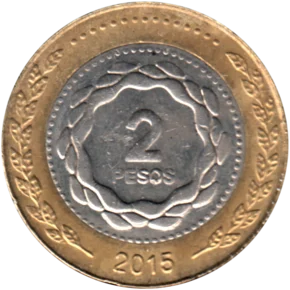 Preview 2 Pesos, 2015 reverse