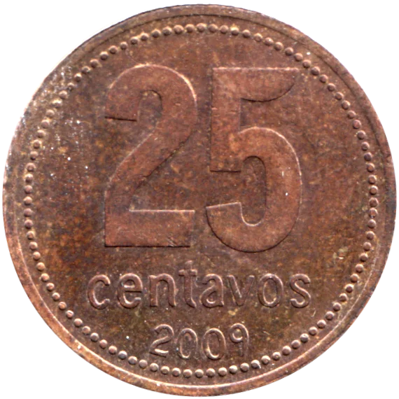 25 centavos, 2009 Reverse