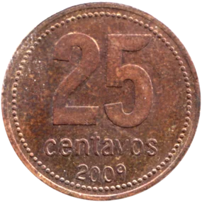 Preview 25 centavos, 2009 reverse