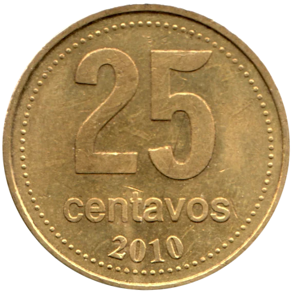 25 centavos, 2010 Reverse