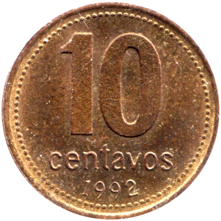 10 centavos, 1992 Reverse