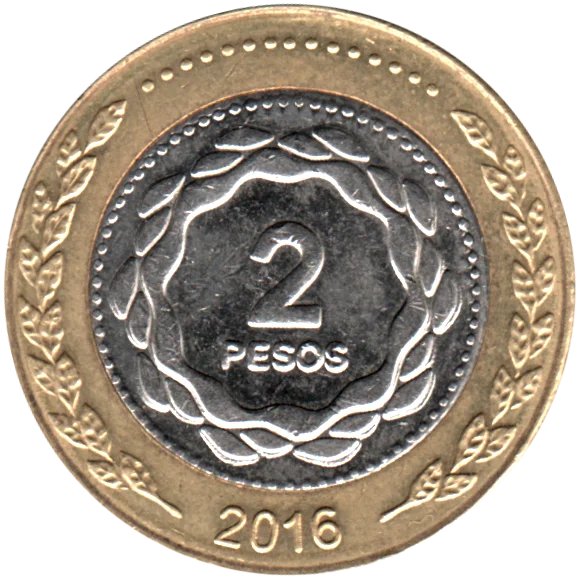 2 Pesos, 2016 Reverse