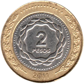 Preview 2 Pesos, 2011 reverse