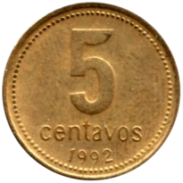 Preview 5 centavos, 1992 reverse