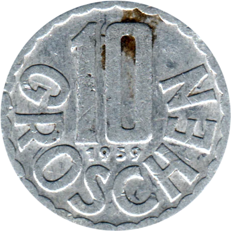 10 Groschen, 1959 Reverse