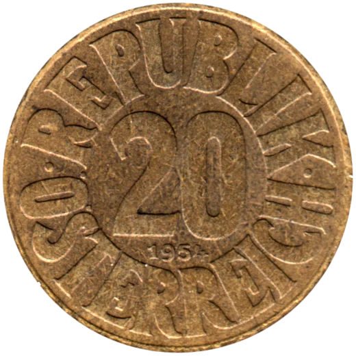 20 Groschen, 1954 Reverse