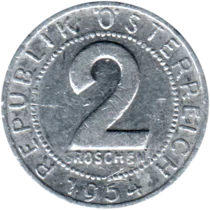 Preview 2 Groschen, 1954 reverse
