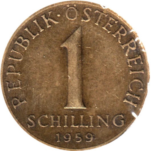 1 Schilling, 1959 Reverse