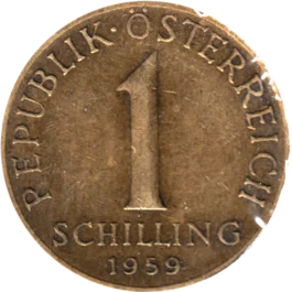Preview 1 Schilling, 1959 reverse