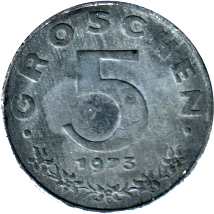 5 Groschen, 1973 Reverse