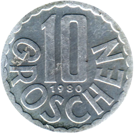 10 Groschen, 1980 Reverse