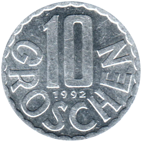 10 Groschen, 1992 Reverse