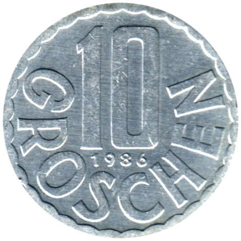 10 Groschen, 1986 Reverse
