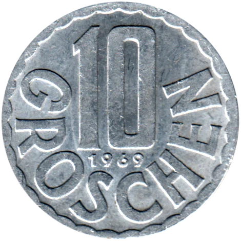 10 Groschen, 1969 Reverse