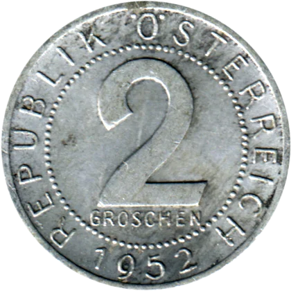 2 Groschen, 1952 Reverse