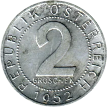 Preview 2 Groschen, 1952 reverse