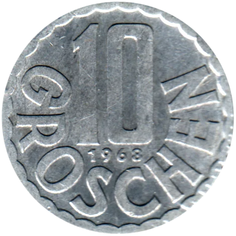 10 Groschen, 1968 Reverse