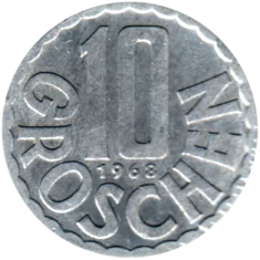 Preview 10 Groschen, 1968 reverse