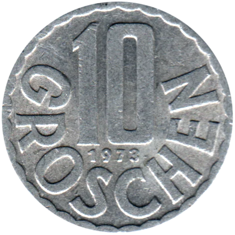 10 Groschen, 1973 Reverse