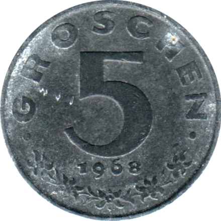 5 Groschen, 1968 Reverse