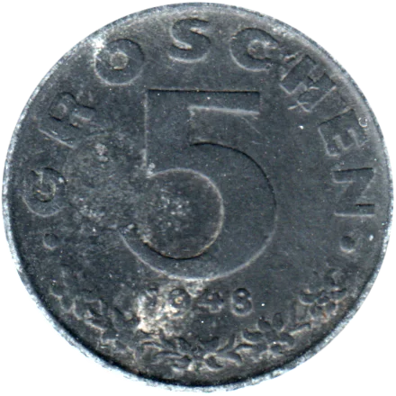 5 Groschen, 1948 Reverse