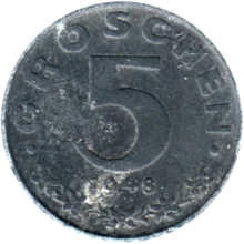Preview 5 Groschen, 1948 reverse