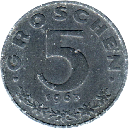 5 Groschen, 1967 Reverse
