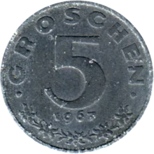 Preview 5 Groschen, 1967 reverse