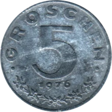 Preview 5 Groschen, 1976 reverse