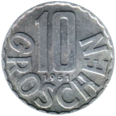 Preview 10 Groschen, 1951 reverse