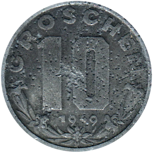 10 Groschen, 1949 Reverse