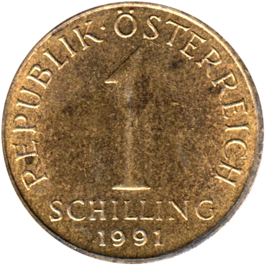 1 Schilling, 1991 Reverse