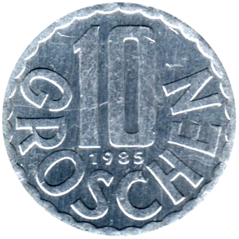 10 Groschen, 1985 Reverse