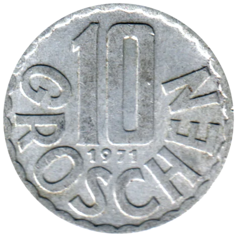 10 Groschen, 1971 Reverse